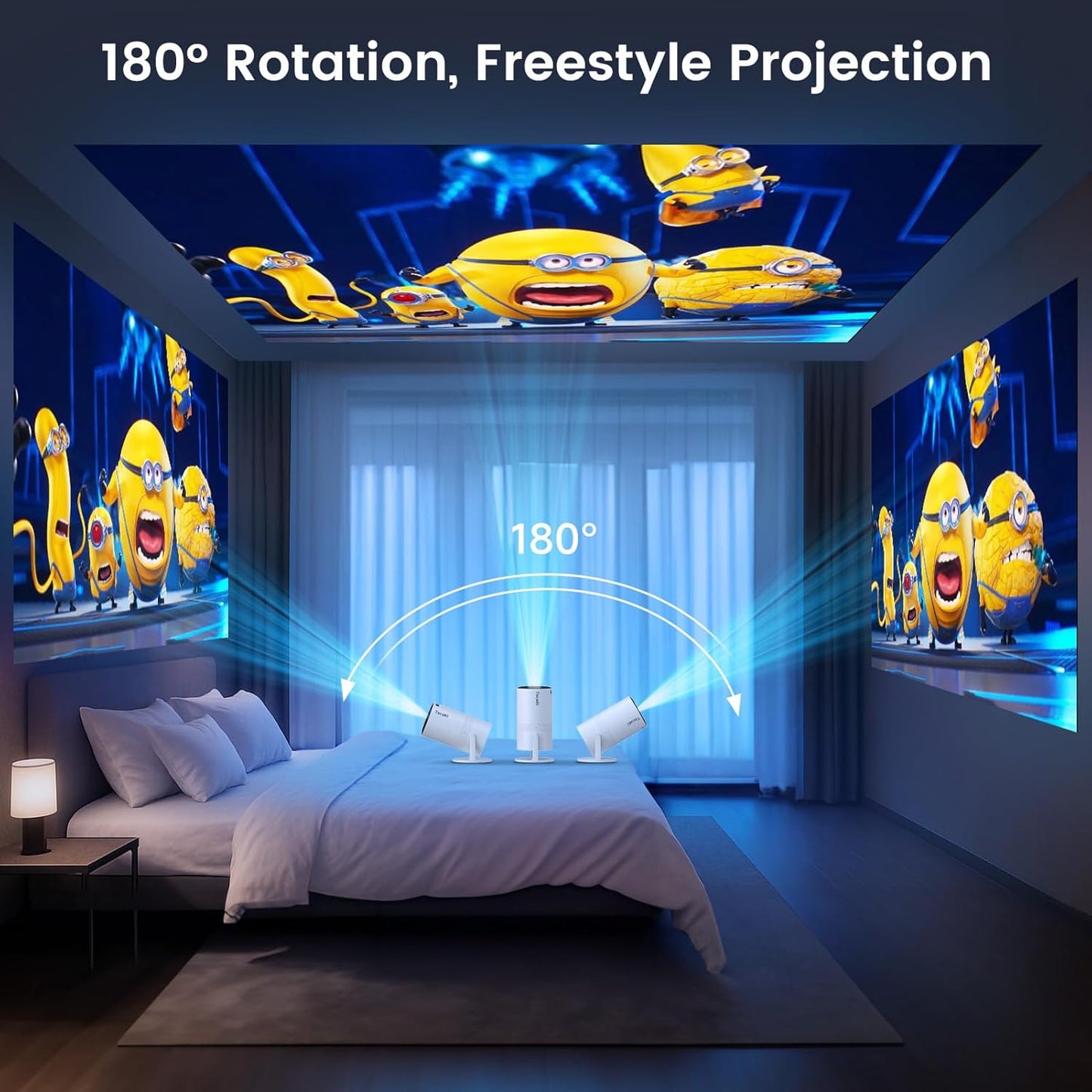 Portable Mini Projector 1080p (Wi-Fi/BT)
