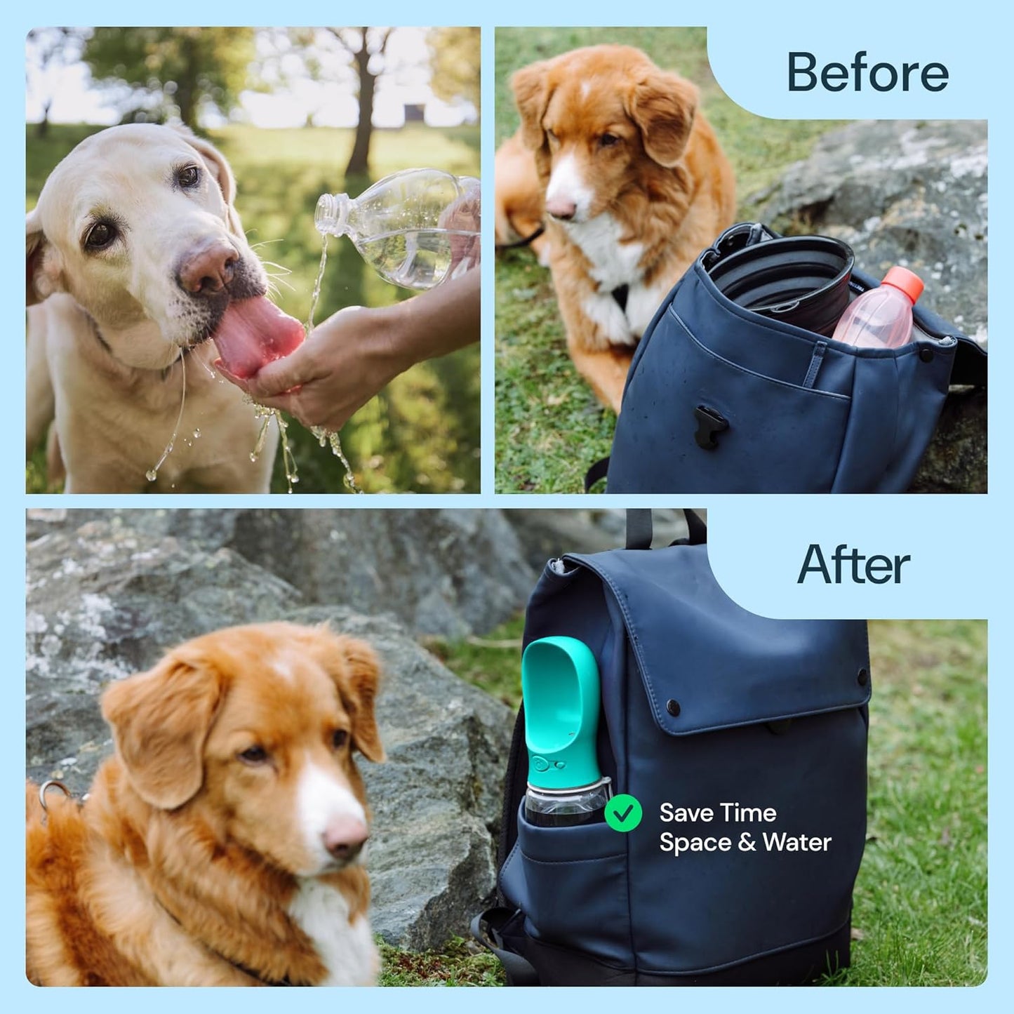 Leak-Proof Portable Dog Water Bottle (19oz / 550 ml) – One-Hand Flow, BPA-Free