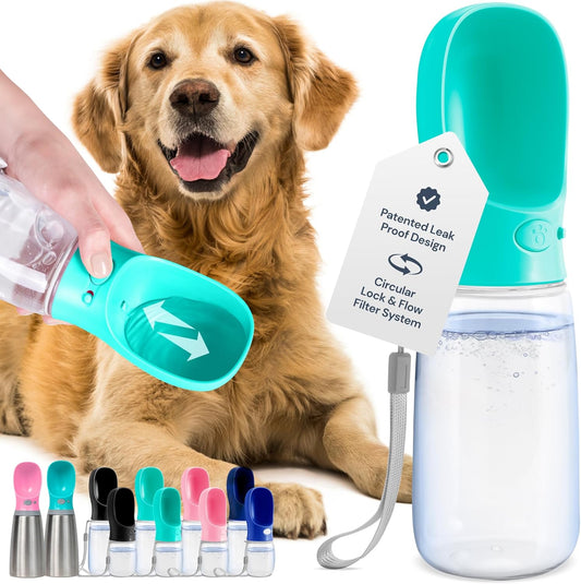 Leak-Proof Portable Dog Water Bottle (19oz / 550 ml) – One-Hand Flow, BPA-Free