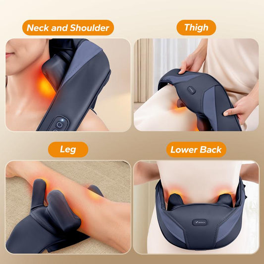Cordless Neck & Shoulder Massager with Heat – Pain & Stress Relief